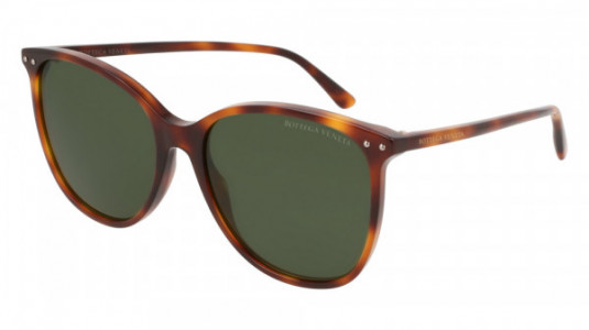 Bottega Veneta BV0160S Sunglasses, 002 - HAVANA with GREEN lenses