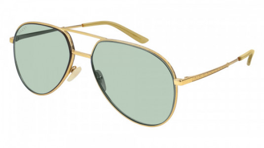 Gucci GG0356S Sunglasses, 004 - GOLD with GREEN lenses