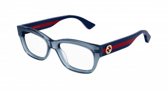 Gucci GG0278O Eyeglasses, 017 - BLUE with TRANSPARENT lenses