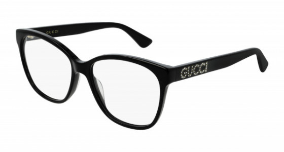 Gucci GG0421O Eyeglasses, 001 - BLACK with TRANSPARENT lenses