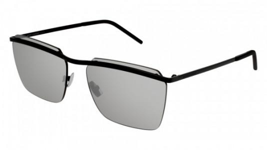 Saint Laurent SL 243 Sunglasses, 004 - BLACK with SILVER lenses