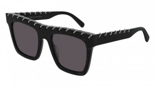 Stella McCartney SC0128S Sunglasses, 006 - BLACK with SMOKE lenses