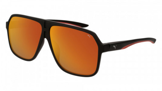Puma PU0194S Sunglasses, 005 - BLACK with RED lenses