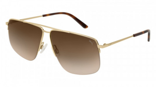 Puma PU0198S Sunglasses, 002 - GOLD with BROWN lenses