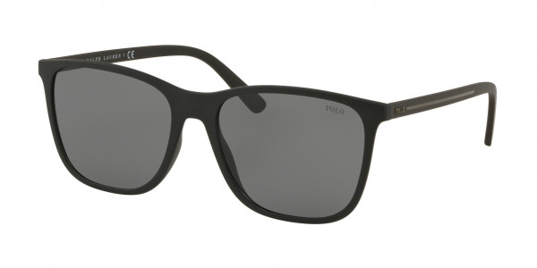 Polo PH4143 Sunglasses, 528487 MATTE BLACK LIGHT GREY (BLACK)