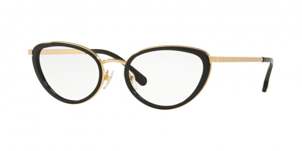 Versace VE1258 Eyeglasses, 1438 BLACK/GOLD (BLACK)