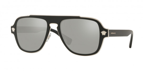 Versace VE2199 - Sunglasses, 10006G - MATTE BLACK LIGHT GREY MIRRO (BLACK)