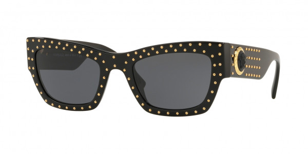 Versace VE4358A Sunglasses, GB1/87 BLACK (BLACK)