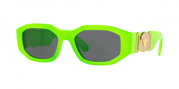 Versace VE4361 Sunglasses, 531987 GREEN FLUO DARK GREY (GREEN)