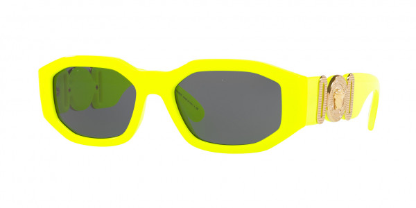 Versace VE4361 Sunglasses, 532187 YELLOW FLUO DARK GREY (YELLOW)