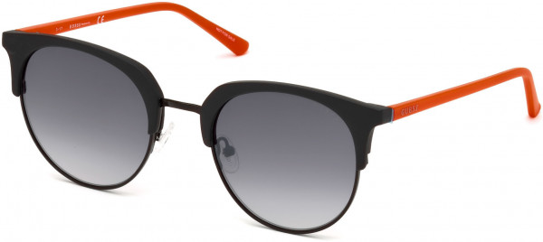 Guess GU3026 Sunglasses, 01B - Shiny Black / Gradient Smoke Lenses