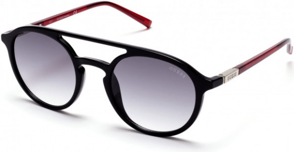 Guess GU3033 Sunglasses, 01B - Shiny Black / Gradient Smoke Lenses