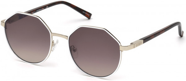 Guess GU3034 Sunglasses, 24F - White/other / Gradient Brown Lenses