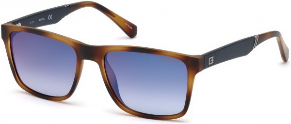 Guess GU6928 Sunglasses, 53X - Blonde Havana / Blue Mirror Lenses