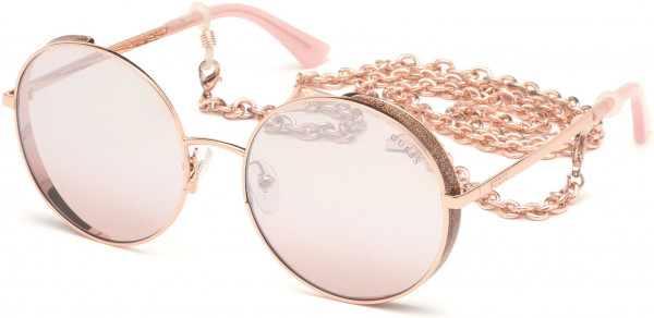 Guess GU7609 Sunglasses, 28T - Shiny Rose Gold / Gradient Bordeaux Lenses