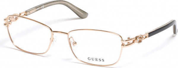 Guess GU2687 Eyeglasses, 032 - Shiny Pale Gold / Black/Monocolor
