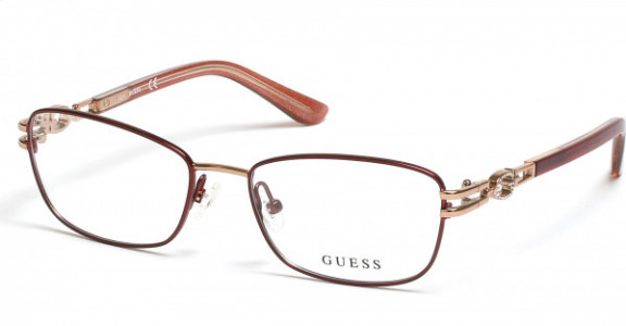 Guess GU2687 Eyeglasses, 070 - Matte Bordeaux / Bordeaux/Monocolor