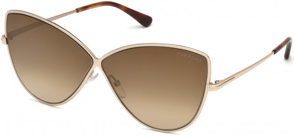 Tom Ford FT0569 Elise-02 Sunglasses, 28G - Shiny Rose Gold / Brown Mirror