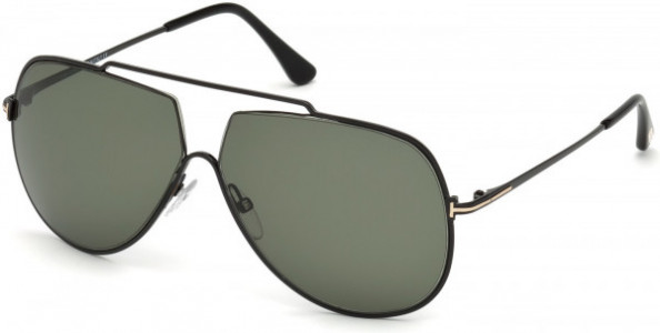 Tom Ford FT0586 Chase-02 Sunglasses, 01N - Shiny Black  / Green