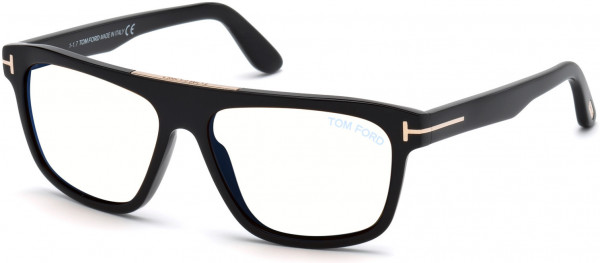 Tom Ford FT0628 Cecilio-02 Sunglasses, 001 - Shiny Black/ Blue Block Lenses