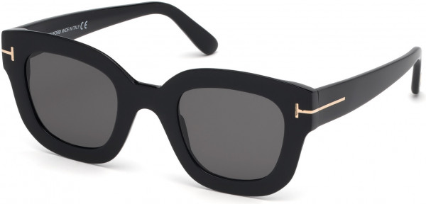 Tom Ford FT0659 Pia Sunglasses, 01A - Shiny Black / Smoke Lenses