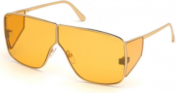 Tom Ford FT0708 Spector Sunglasses, 33E - Shiny Yellow Gold / Orange Lenses