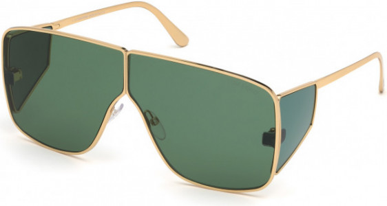 Tom Ford FT0708 Spector Sunglasses, 33N - Shiny Yellow Gold / Dark Green Lenses