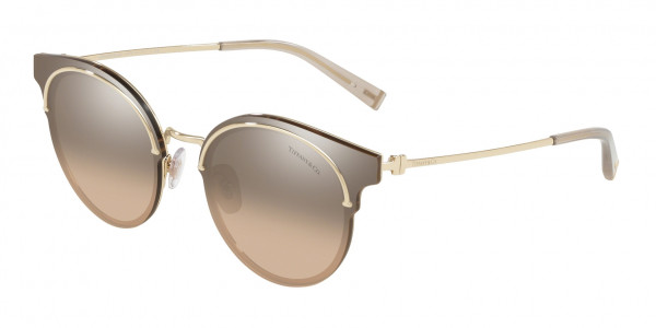 Tiffany & Co. TF3061 Sunglasses, 60213D PALE GOLD BROWN MIRROR GRADIEN (GOLD)