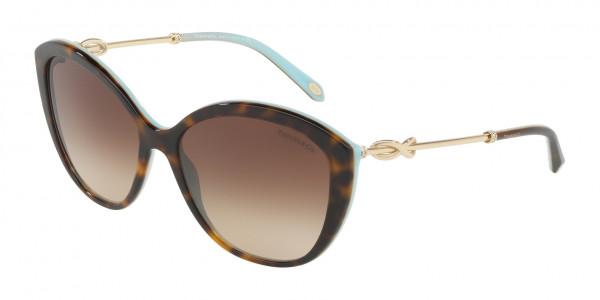Tiffany & Co. TF4144BF Sunglasses, 81343B HAVANA/BLUE (HAVANA)