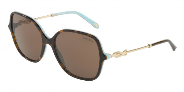 Tiffany & Co. TF4145B Sunglasses, 81343G HAVANA/BLUE (HAVANA)