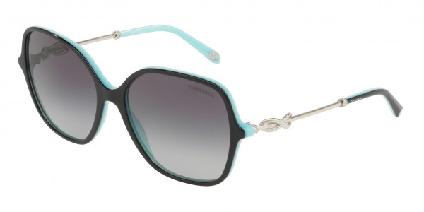 Tiffany & Co. TF4145BF Sunglasses, 80553C BLACK ON TIFFANY BLUE (BLACK)