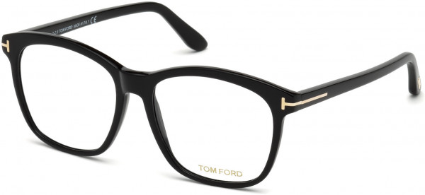 Tom Ford FT5481-B Eyeglasses, 001 - Shiny Black/ Blue Block Lenses