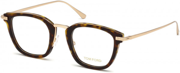 Tom Ford FT5496 Eyeglasses, 052 - Shiny Classic Dark Havana, Shiny Rose Gold