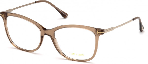 Tom Ford FT5510 Eyeglasses, 045 - Shiny Light Brown / Matte Deep Gold
