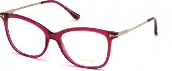 Tom Ford FT5510 Eyeglasses, 081 - Shiny Dark Red / Matte Deep Gold
