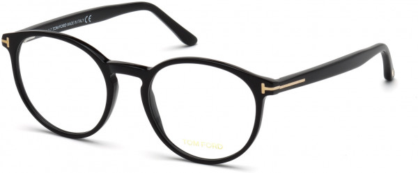 Tom Ford FT5524 Eyeglasses, 001 - Shiny Black, Rose Gold 