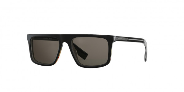 Burberry BE4276 Sunglasses, 3764/3 TOP BLACK ON VINTAGE CHECK BRO (BLACK)