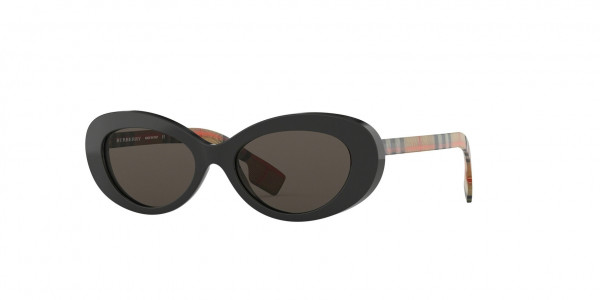 Burberry BE4278F Sunglasses, 3757/3 BLACK (BLACK)