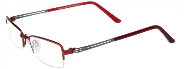 EasyClip O1048 Eyeglasses, MAT RUBY RED/MAT SILVER