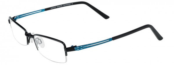 EasyClip O1048 Eyeglasses, MATT BLACK/DARK TURQUOISE