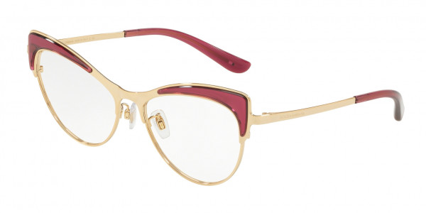 Dolce & Gabbana DG1308 Eyeglasses, 1754 TRANSP BLACK CHERRY/GOLD