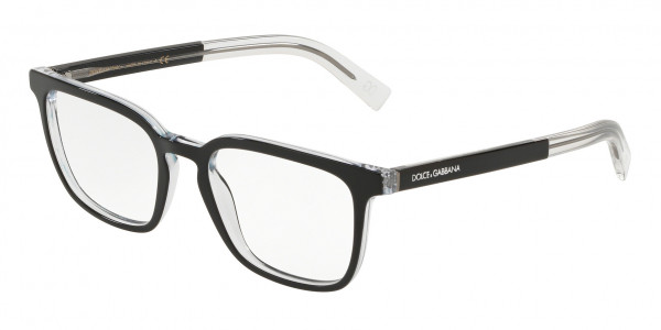 Dolce & Gabbana DG3307 Eyeglasses, 675 TOP BLACK ON CRYSTAL