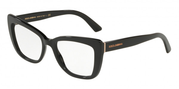 Dolce & Gabbana DG3308F Eyeglasses, 501 BLACK (BLACK)