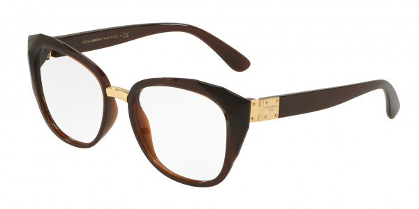 Dolce & Gabbana DG5041 Eyeglasses, 3159 TRANSPARENT BROWN (BROWN)