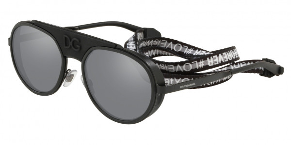 Dolce & Gabbana DG2210 Sunglasses, 01/6G BLACK/MATTE BLACK