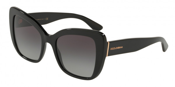Dolce & Gabbana DG4348 Sunglasses, 501/8G BLACK LIGHTGREYGRADIENTBLACK (BLACK)