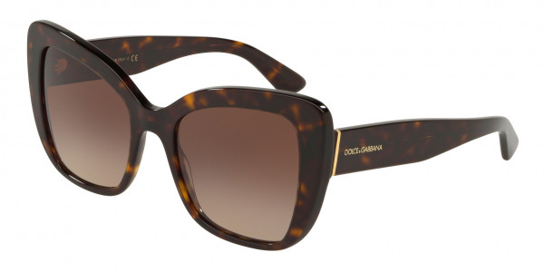 Dolce & Gabbana DG4348 Sunglasses, 502/13 HAVANA BROWN GRADIENT DARK BRO (TORTOISE)