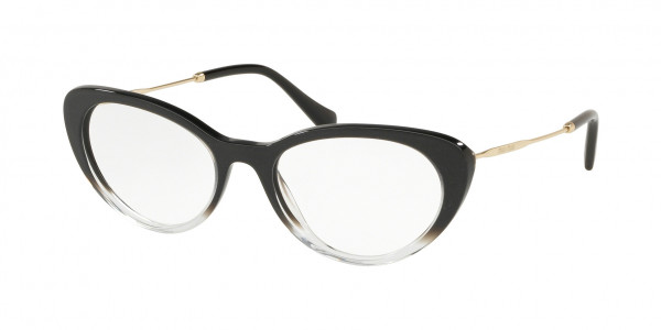 Miu Miu MU 05RV CORE COLLECTION Eyeglasses, 1141O1 BLACK GLITTER GRADIENT (BLACK)