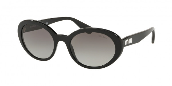 Miu Miu MU 01USA CORE COLLECTION Sunglasses, 1AB3M1 BLACK (BLACK)
