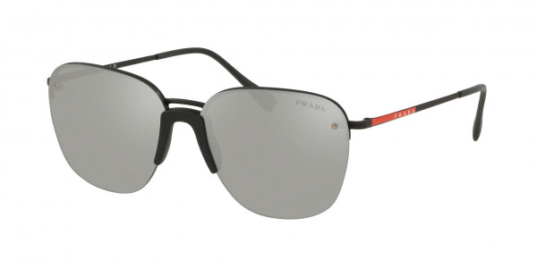Prada Linea Rossa PS 53US LIFESTYLE Sunglasses, DG02B0 BLACK RUBBER (BLACK)